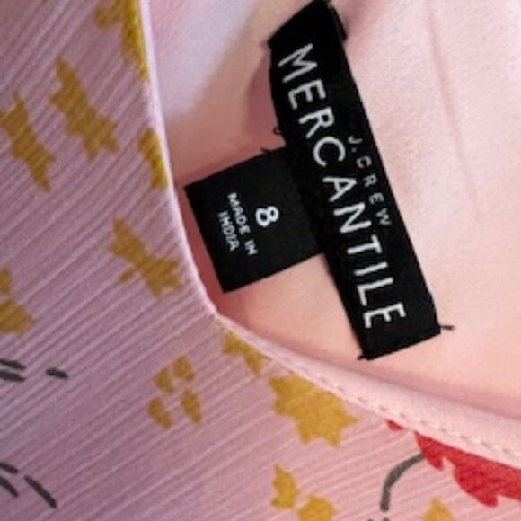 J. Crew Mercantile Maxi Dress Pink Floral Tiered Strappy, Size 8 - Picture 9 of 12